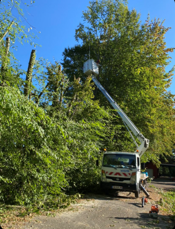 Intervention d'élagage avec nacelle aux alentours de Tarbes Intervention d'élagage avec nacelle aux alentours de Tarbes