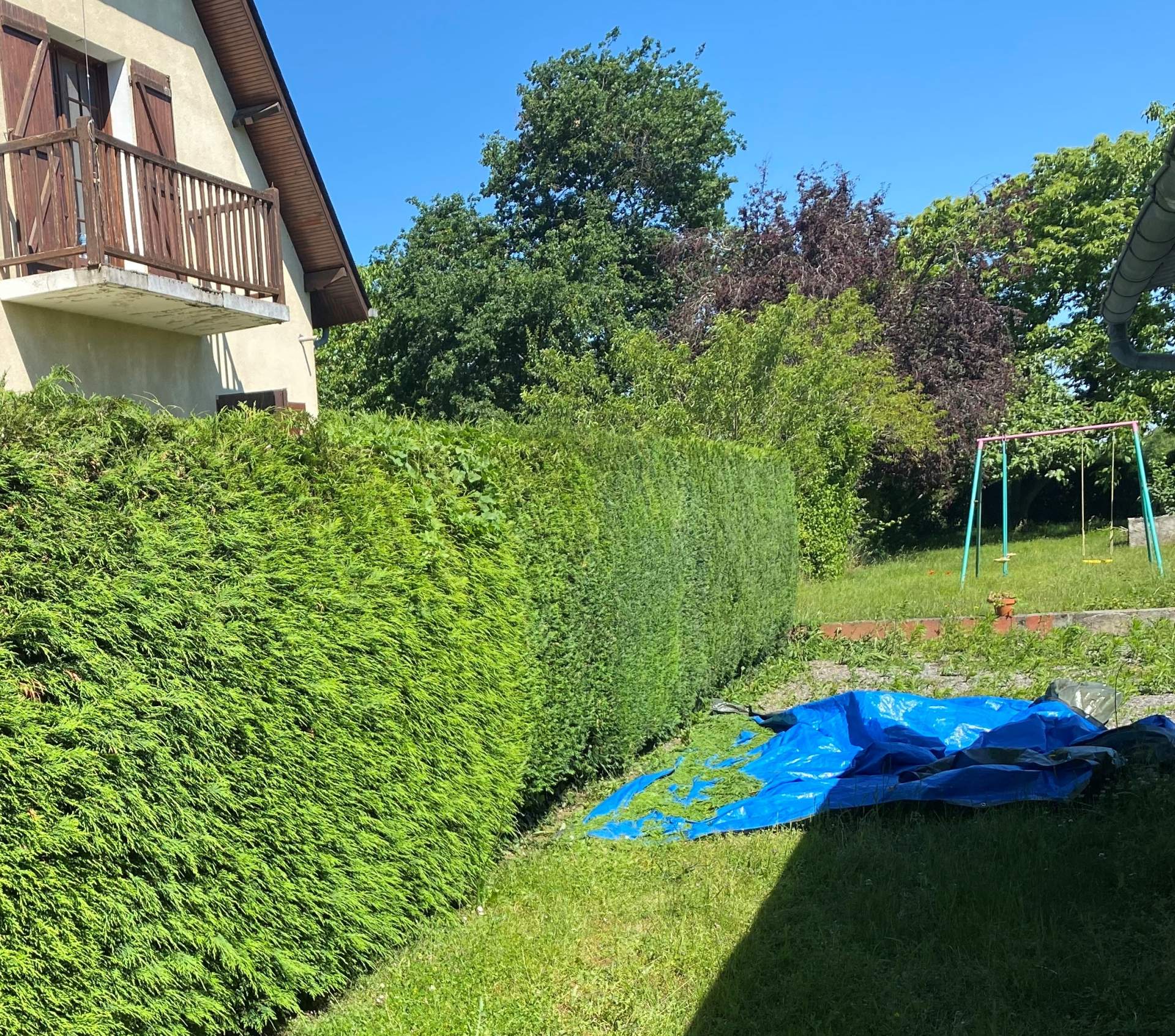 Taille de haie sur la commune de Horgues dans les Hautes-Pyrénées