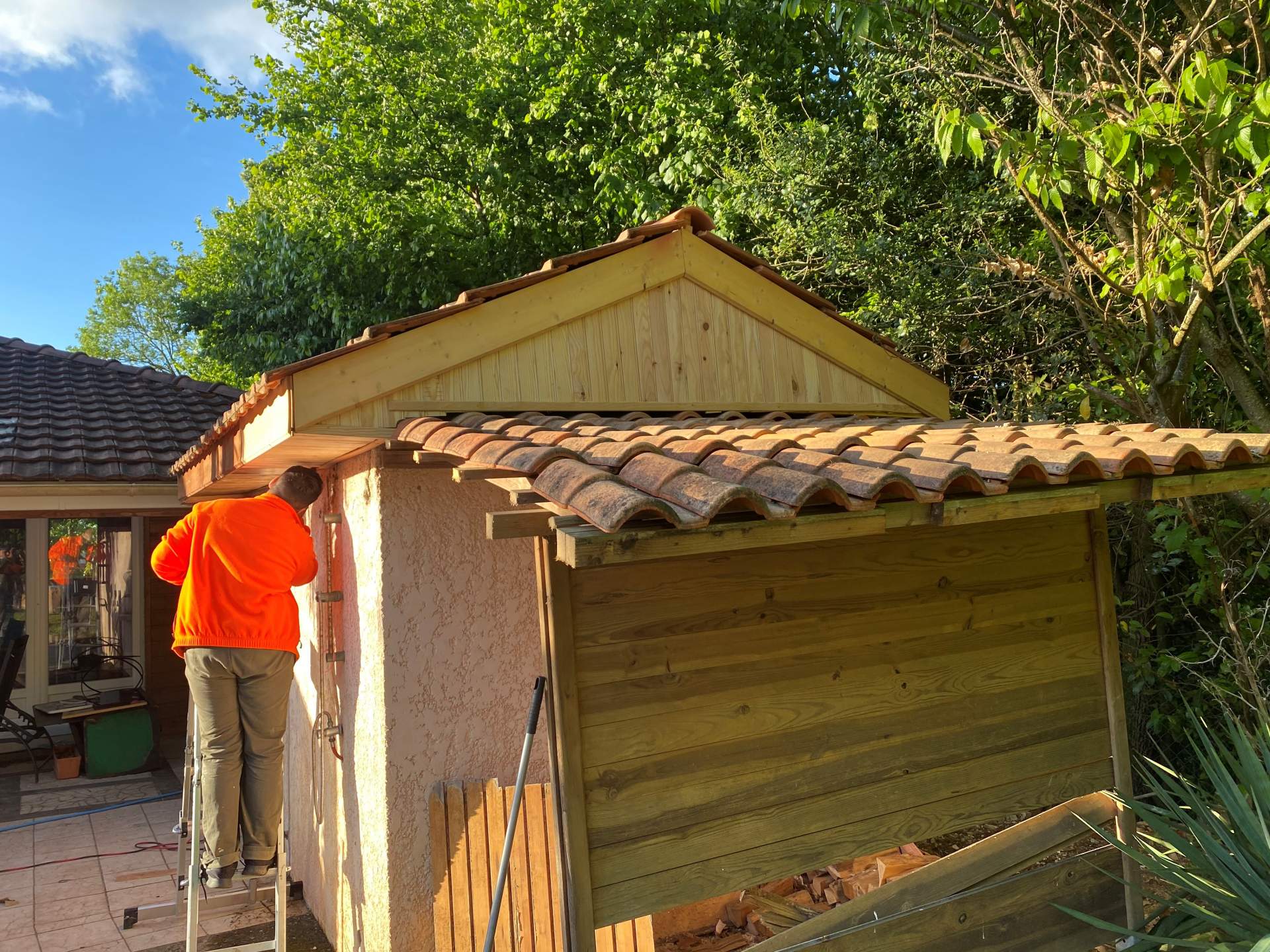 Rénovation de toiture d'abri de piscine à Doumy